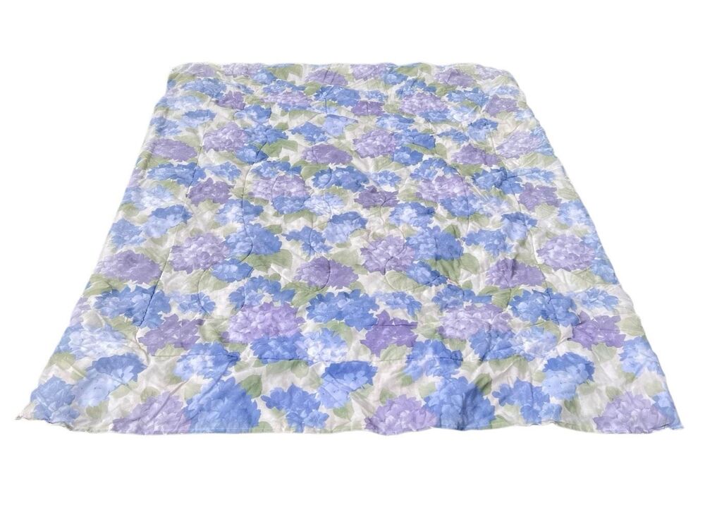 Vintage Reversible Hydrangea Floral Comforter & Vertical Stripe Cottagecore